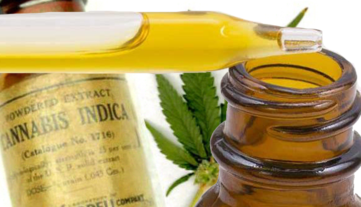 cbd oil with marijuana leaf